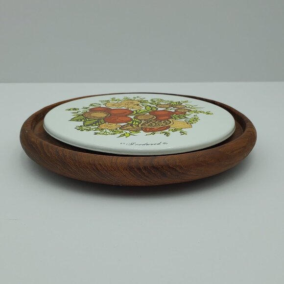 Goodwood Spice of Life Trivet Spice O'Life Cheese Charcuterie Teak Ceramic Plate - Picture 7 of 8